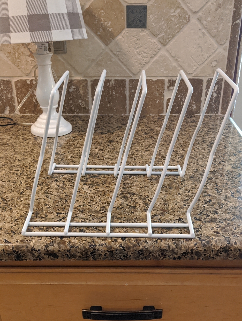Vintage 50s Rubber Coated Wire Kitchen Cupboard Plate Organizer Rack Display